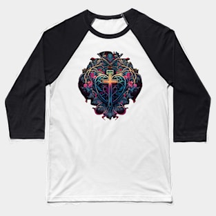 The Cross of Jesus Design Baseball T-Shirt